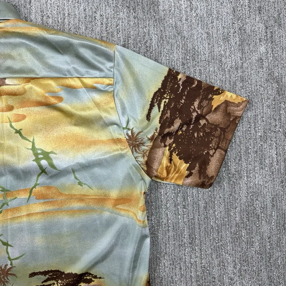 Vintage Arnold Christensen‎ Hawaiian Shirt Mens Large Oasis Birds Aloha 70s 60s